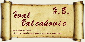 Hval Balčaković vizit kartica